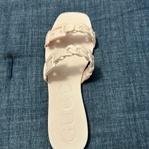 Light pink Gucci sandals brand new. Comes with original box and shoe bags.